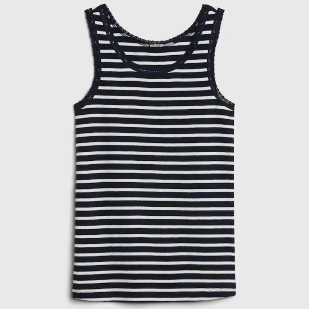 GAP Kids Navy Blue Girl’s Lace Trim Tank Girl’s Size L